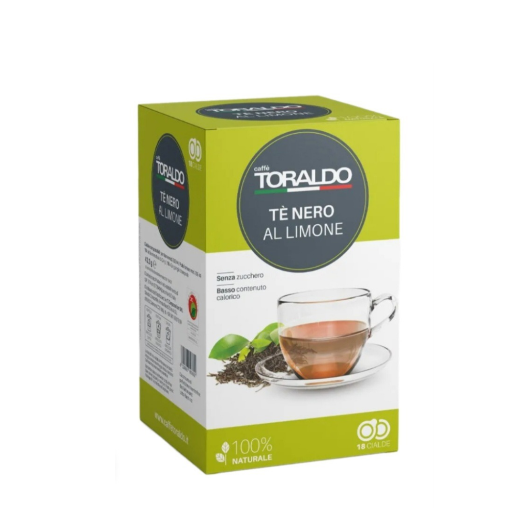 Toraldo Tee Nero al Limone ESE Pads – 18 Stück | Schwarzer Zitronen-Tee für ESE Kaffeemaschinen