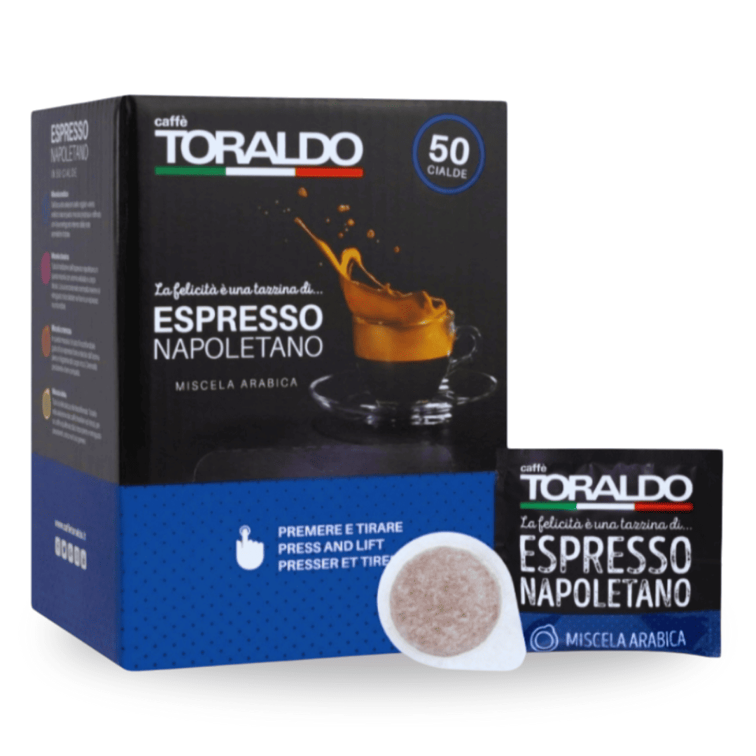 Toraldo Arabica E.S.E. Pads – 50 Stück 100% Arabica Espresso aus Neapel