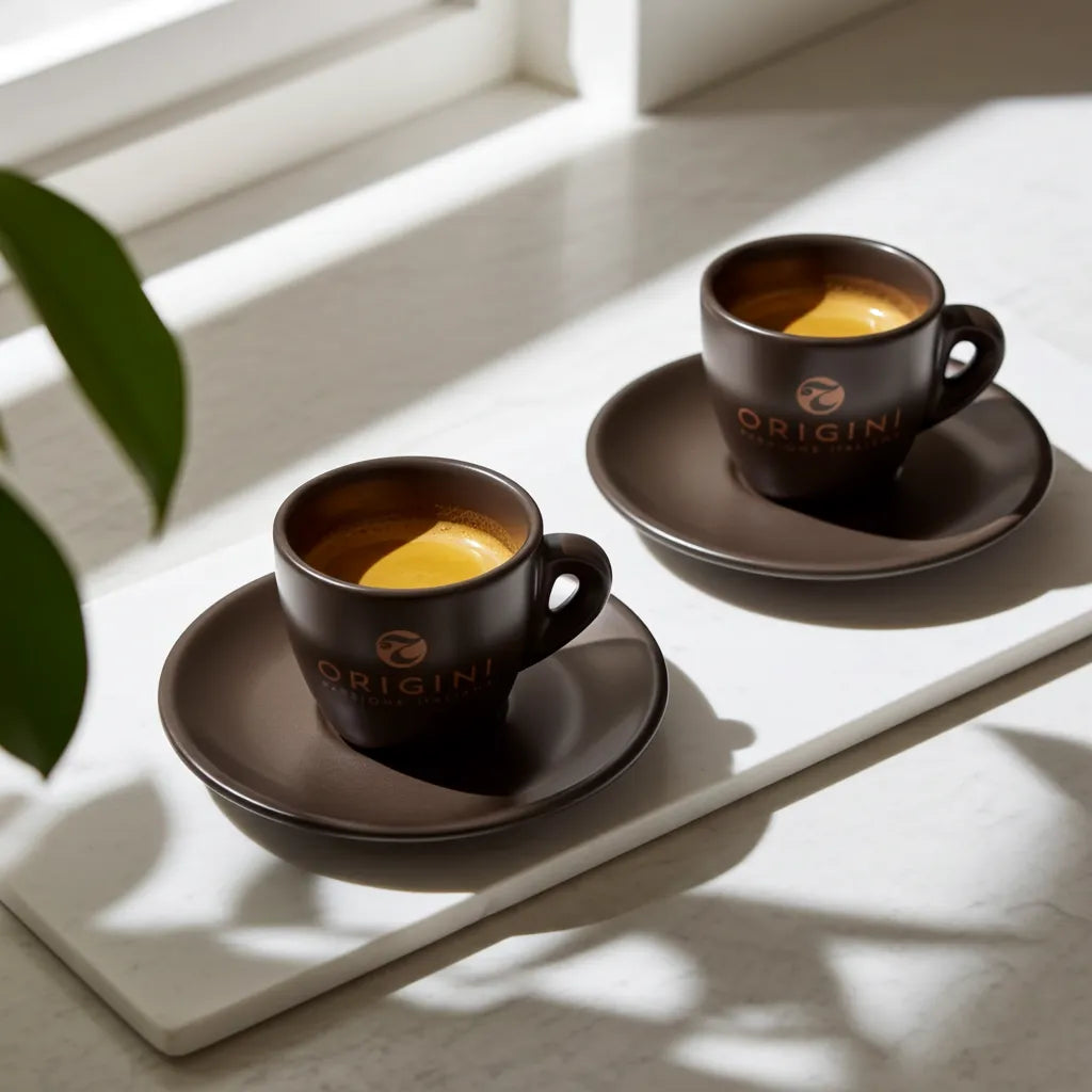 Caffè Toraldo Espresso Origini Tassen mit Untertellern