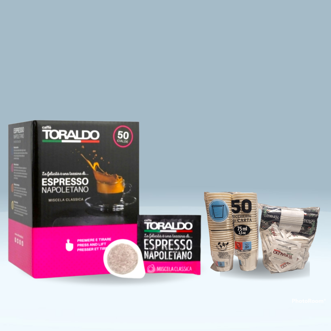 Toraldo Kaffee Pads Classica 50 Stück+ Kit