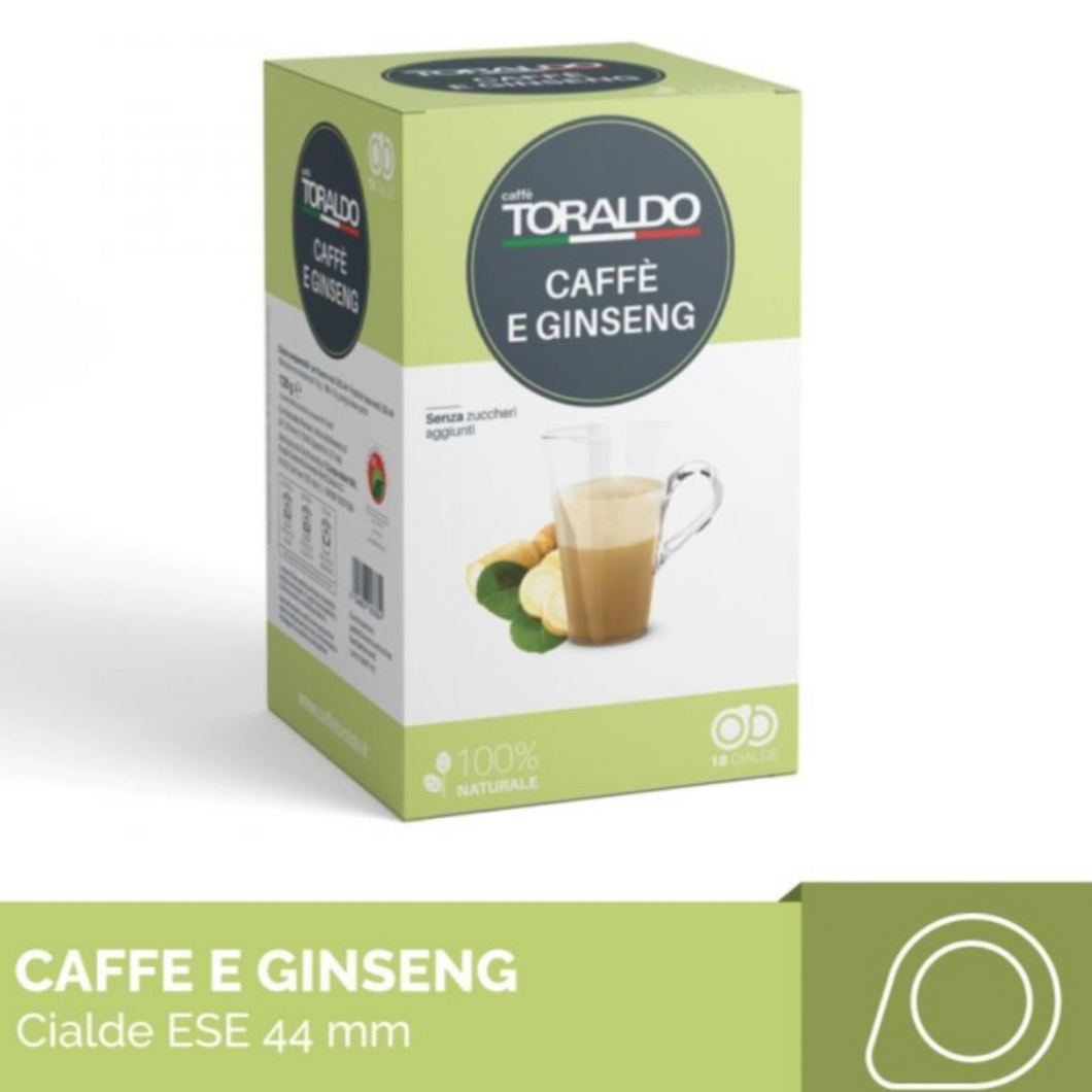 Toraldo Kaffe Pads- 18 Pads Geschmack Ginseng