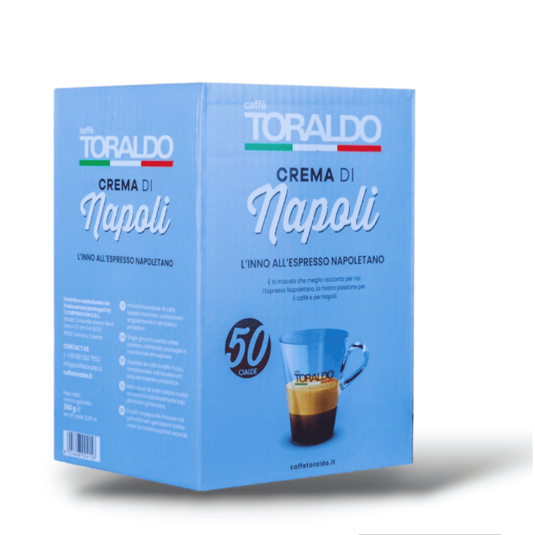Toraldo Crema di Napoli E.S.E. Pads – 50 Stück, hochwertige Verpackung für frischen Kaffeegenuss

