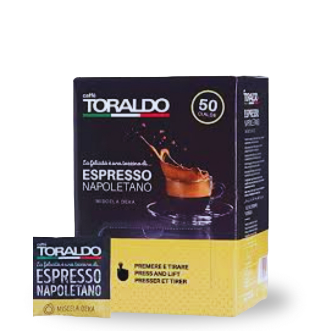 Toraldo DEKA E.S.E. Pads – 150 entkoffeinierte Espressopads aus Neapel für koffeinfreien Genuss