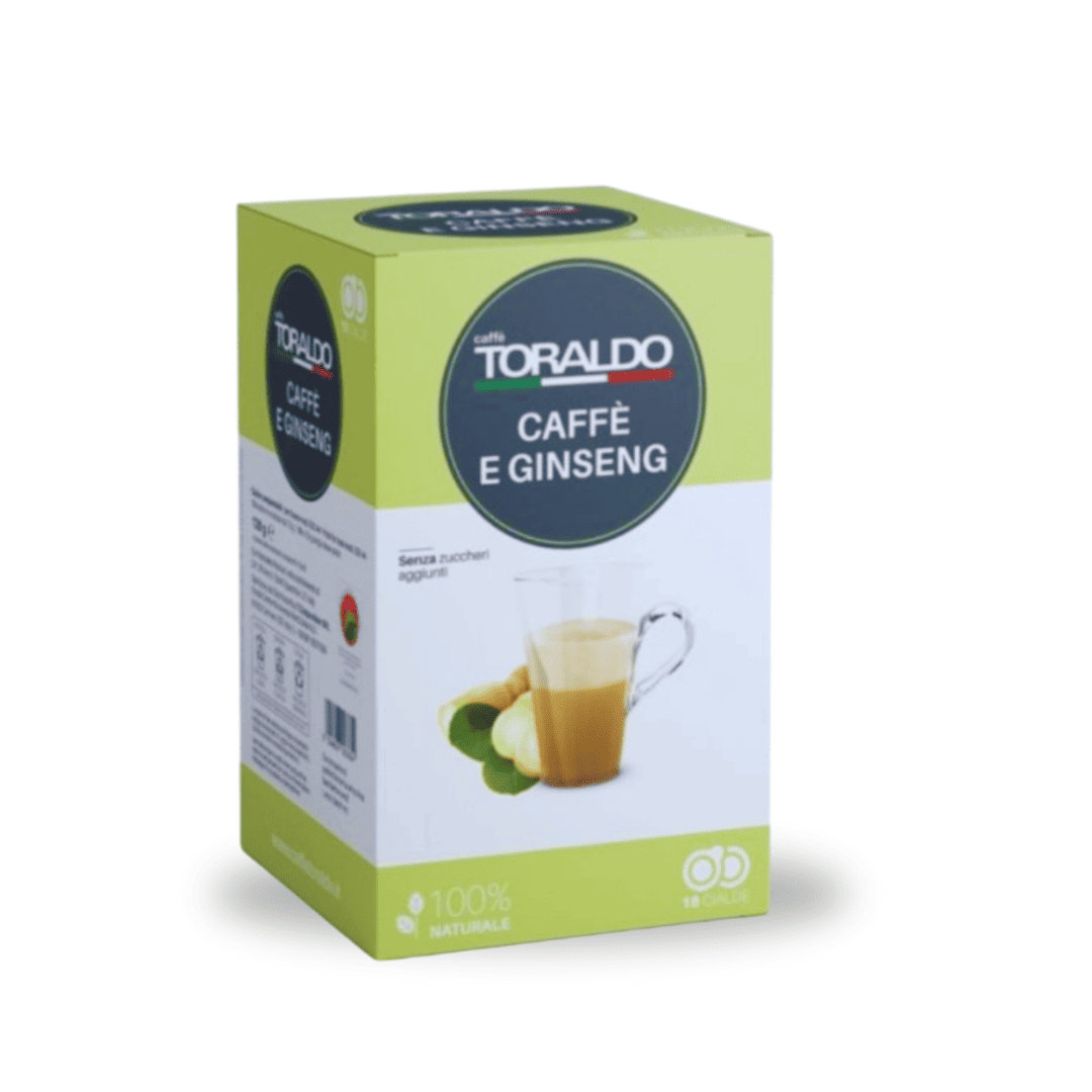 Toraldo Ginseng ESE Pads – 18 Kaffeepads mit feinem Ginseng-Aroma für einen energiereichen Start in den Tag

