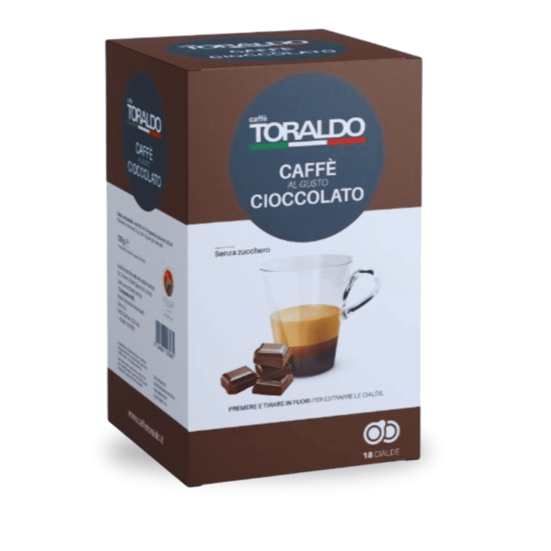 Toraldo Schokolade ESE Pads – 18 Kaffeepads mit feinem Schokoladengeschmack für süße Espresso-Momente

