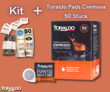 Lade das Bild in den Galerie-Viewer, Toraldo Kaffee Pads Cremosa 50 Stück+ Kit
